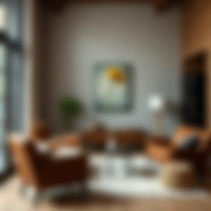 Modern Aesthetics in a Cozy Setting Cozy living room featuring modern leather armchairs