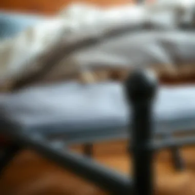 Durability of Low Metal Bed Frames Close-up of a sturdy low metal bed frame highlighting durability