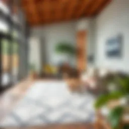 Elegant indoor outdoor rug enhancing living space