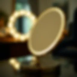 Illuminated magnification mirror showcasing intricate details