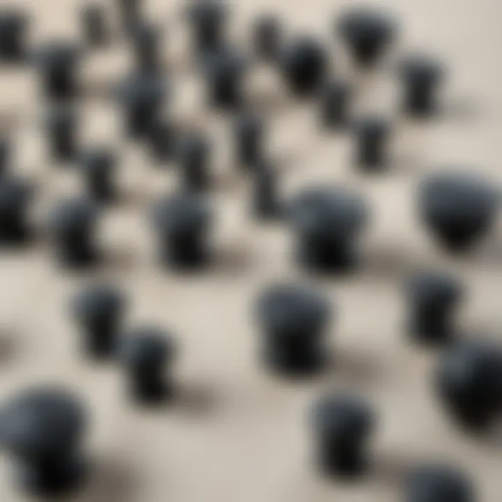 Variety of matte black knobs A variety of matte black knobs displayed on a textured surface