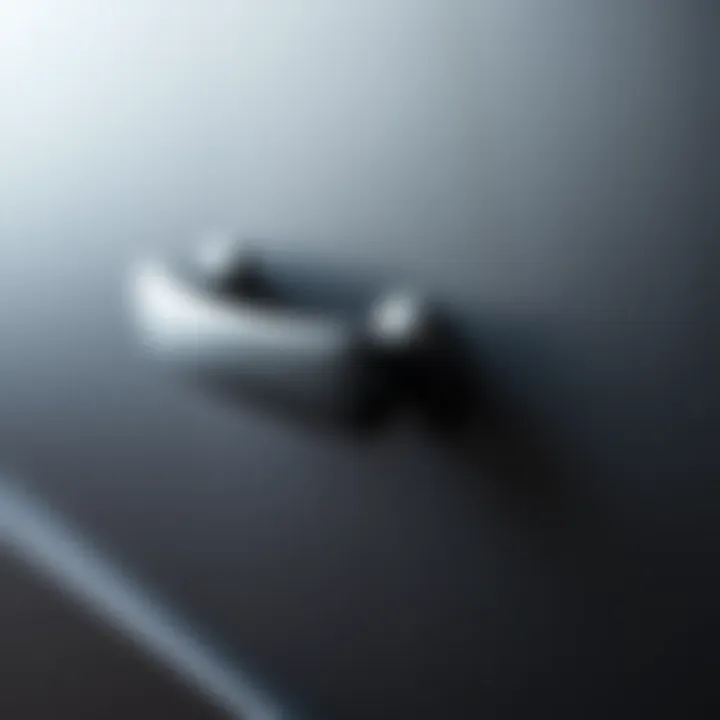 Close-up of matte black drawer pull Close-up of matte black drawer pull highlighting its texture