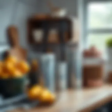 Diverse metal storage containers enhancing kitchen decor