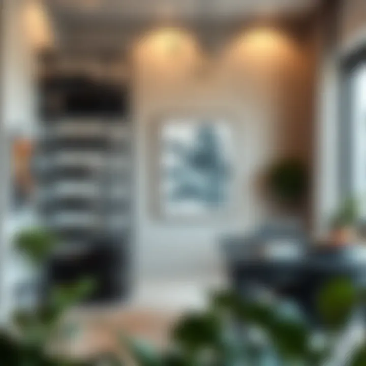 Black Wine Rack in Modern Interior Contemporary interior featuring a stylish black wine rack