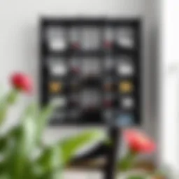 Sleek black wine rack showcasing minimalist design