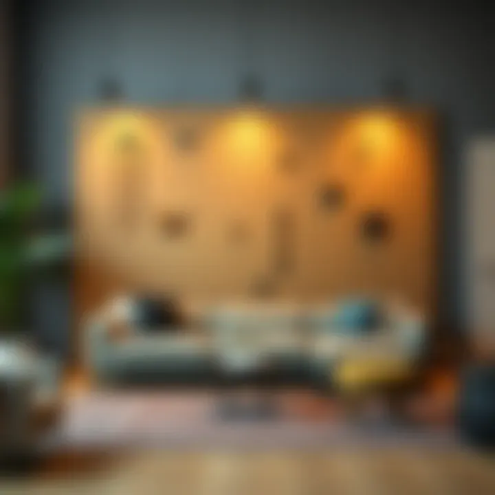 Pegboard as Artistic Wall Decoration Creative pegboard design used as wall art in a living room