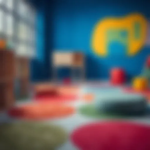 Vibrant play area carpet design