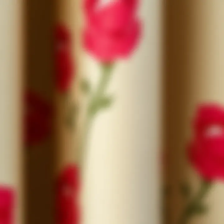 Close-up of fabric texture of poppy kitchen curtains