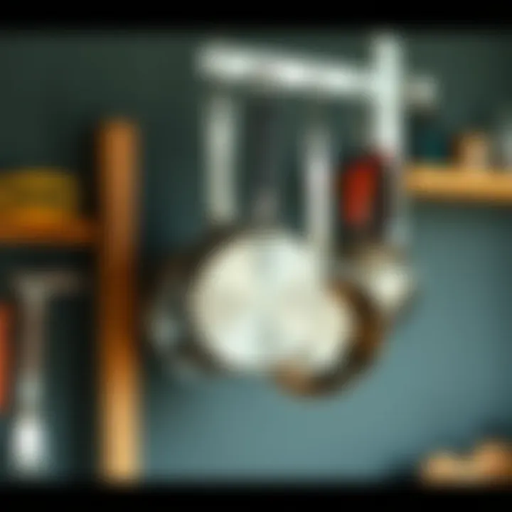 Effortless Installation of Pot and Pan Hangers Installation of a pot and pan wall hanger with tools