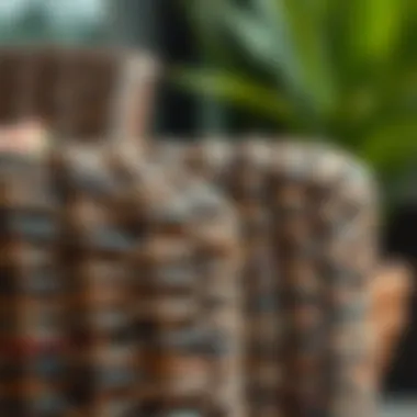 Close-up of wicker material showcasing texture and quality