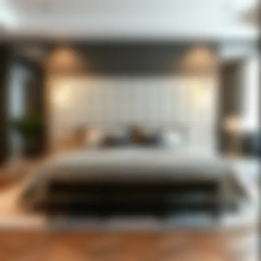 Luxurious tufted queen size headboard in a modern bedroom