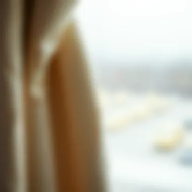 Close-Up of Luxurious Blackout Curtain Fabric Close-up of luxurious fabric used for blackout curtain lining