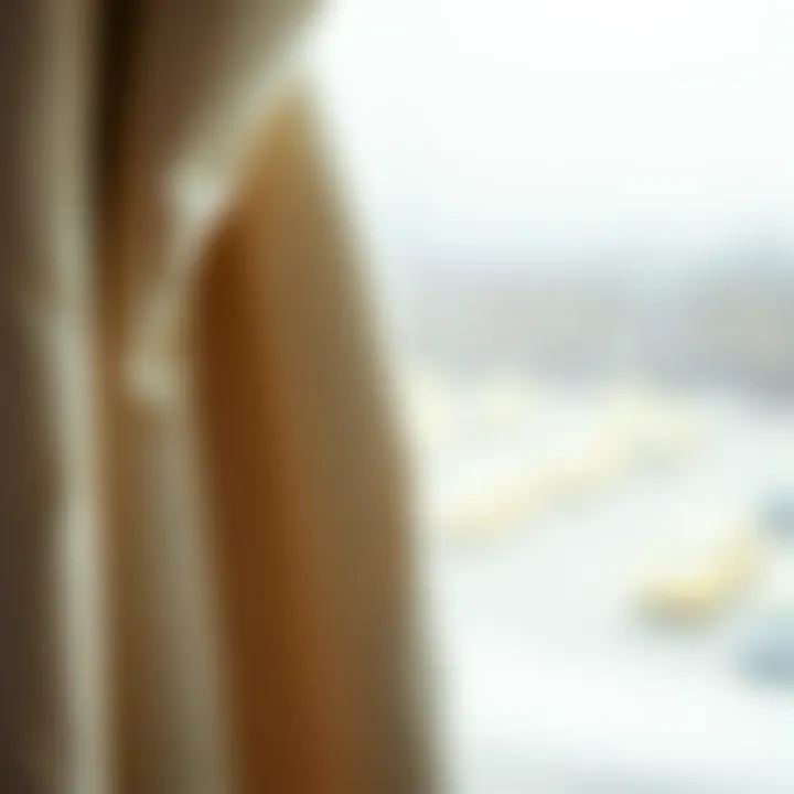 Close-Up of Luxurious Blackout Curtain Fabric Close-up of luxurious fabric used for blackout curtain lining