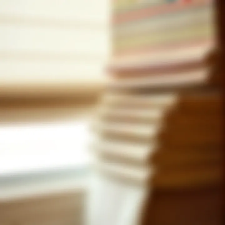 Diverse Fabric Choices for Roman Blinds Close-up of various fabric options for roman blinds