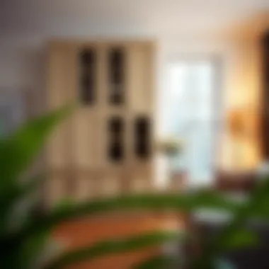 Side filer cabinet integrated into a cozy home environment