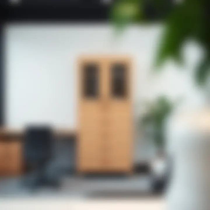 Elegant side filer cabinet in a modern office setting