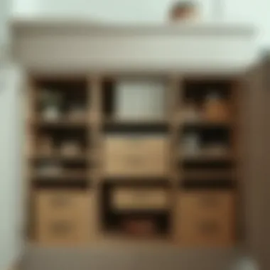 Organized interior of a side filer cabinet with compartments