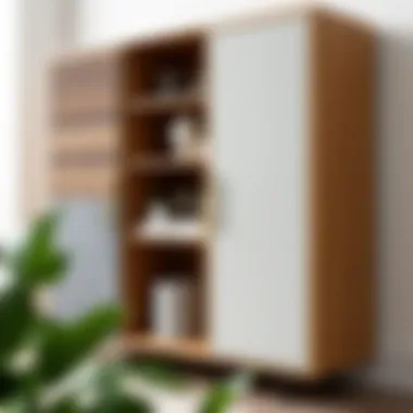 Stylish side filer cabinet showcasing various materials