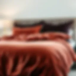 Luxurious silk velvet comforter draped elegantly on a bed