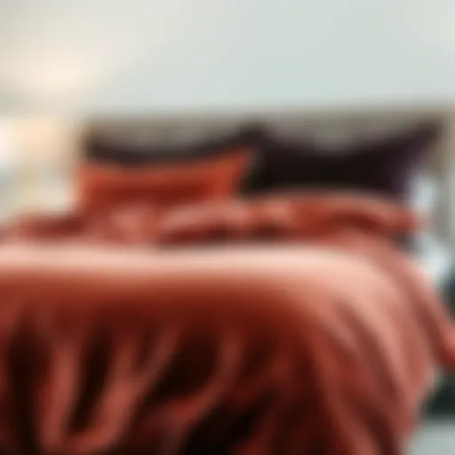 Luxurious silk velvet comforter draped elegantly on a bed