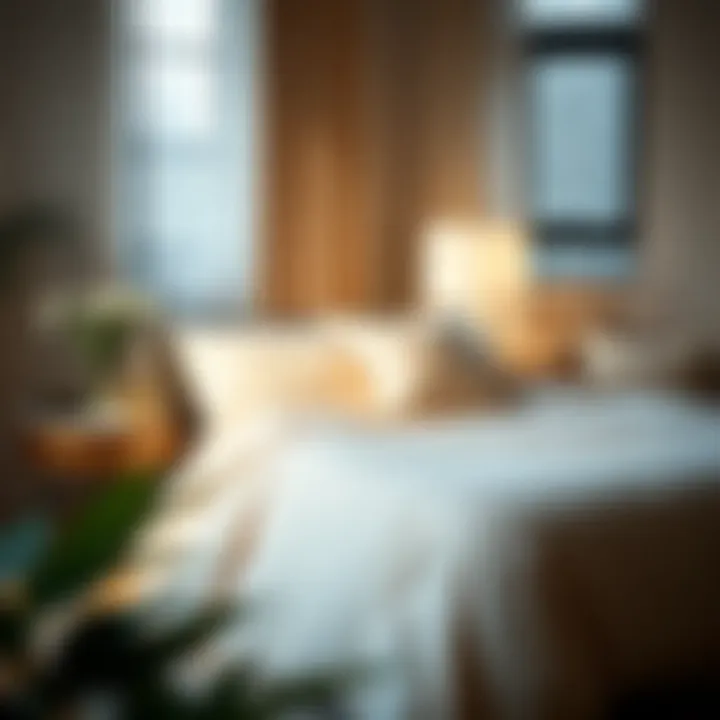 Stylish bedroom featuring silk velvet comforter in modern decor
