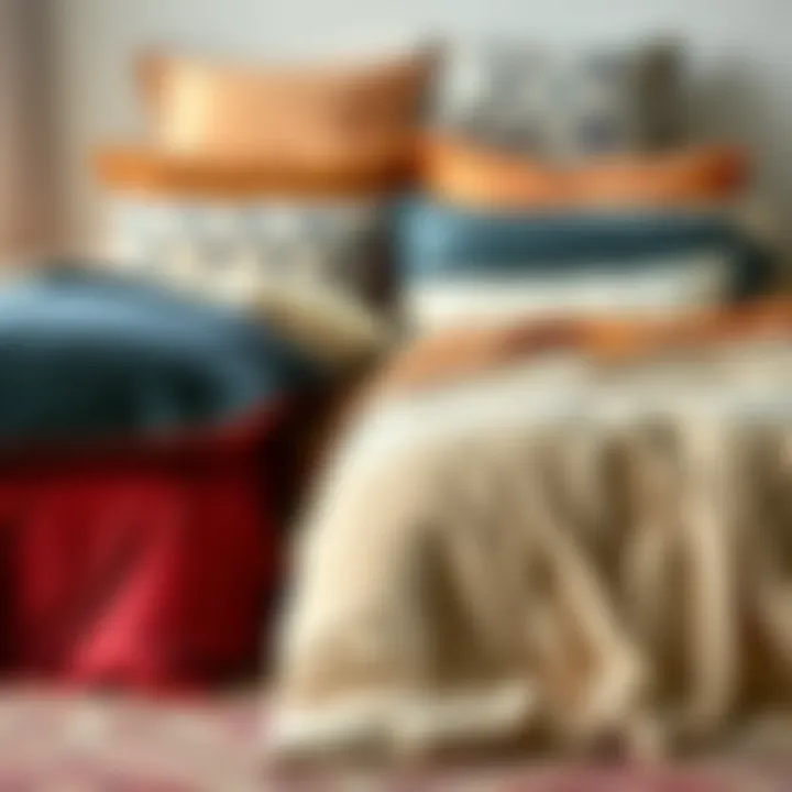 Variety of silk velvet comforter colors and patterns displayed