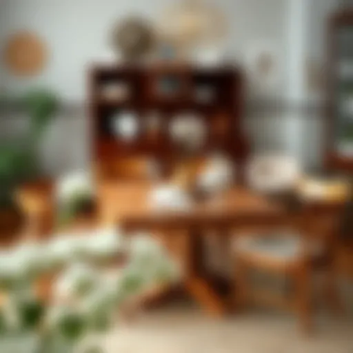 Elegant Small Wood Dining Table Set Elegant small wood dining table set for four in a cozy dining room