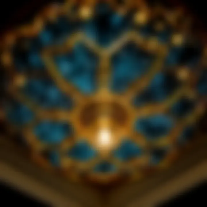 Intricate Starry Sky Ceiling Fixture Close-up of a starry sky ceiling fixture showcasing intricate craftsmanship.