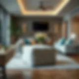 Contemporary Style Square Stool Cover Elegant square stool cover in a contemporary living space