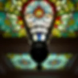 Exquisite stained glass ceiling light showcasing intricate patterns