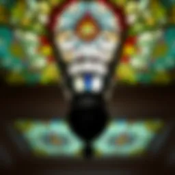 Exquisite stained glass ceiling light showcasing intricate patterns