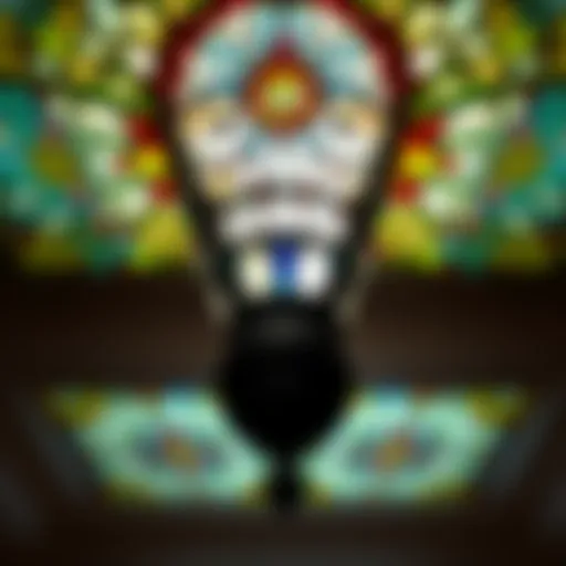 Exquisite stained glass ceiling light showcasing intricate patterns