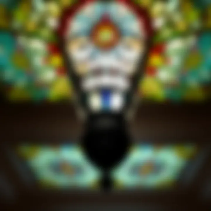 Intricate Patterns of Stained Glass Ceiling Light Exquisite stained glass ceiling light showcasing intricate patterns
