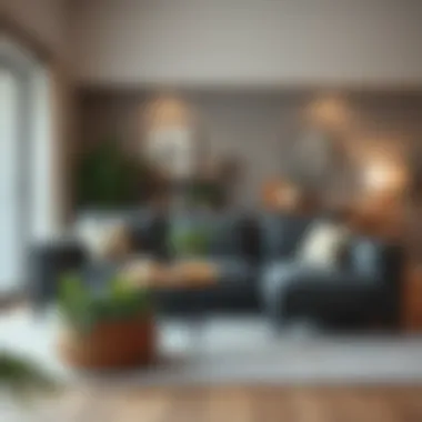 Stylish T-shaped Sofa in Interior Stylish T-shaped sofa in a cozy interior arrangement