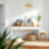 Elegant White and Wood Entryway Table Elegant white and wood entryway table styled with decor