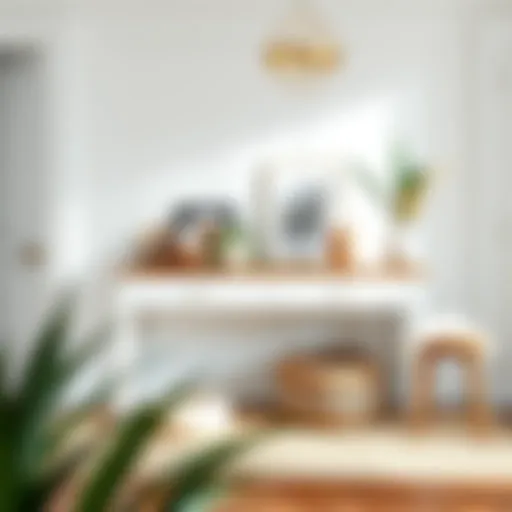 Elegant White and Wood Entryway Table Elegant white and wood entryway table styled with decor