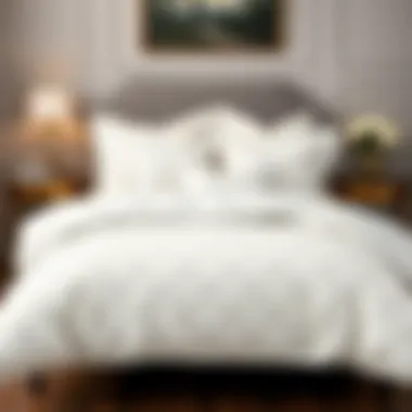 Elegant White Pattern Comforter Set Elegant white pattern comforter set on a neatly made bed