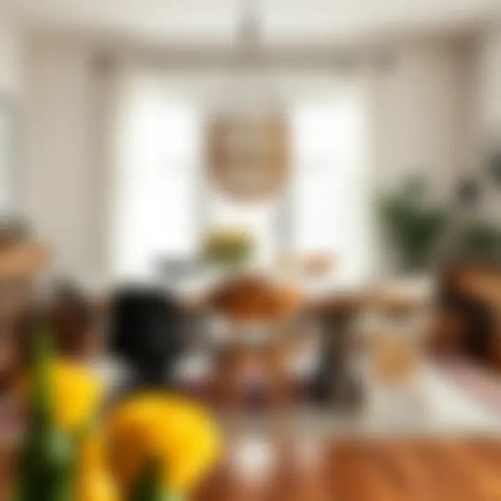 Inviting Bohemian Dining Environment A cozy dining space featuring a rustic bohemian table surrounded by mismatched chairs.