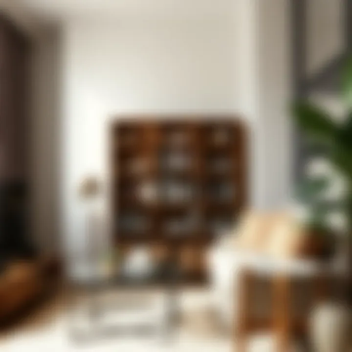 Space-Saving Solutions for Urban Living Compact bookcase utilized in a cozy apartment setting