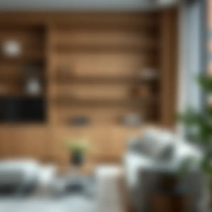 Textural Diversity in Bookcase Design Luxurious bookcase showcasing various materials and textures