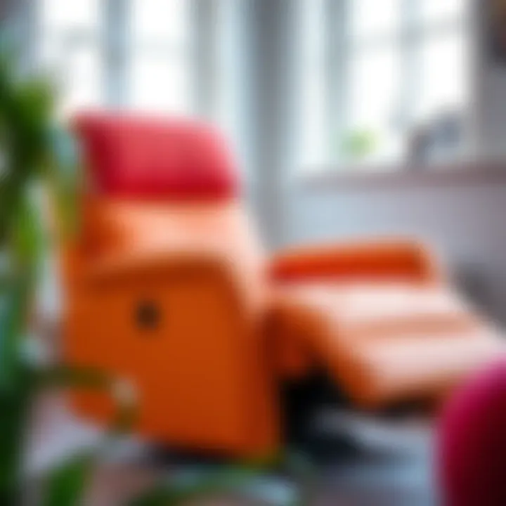 Vibrant Design of Colorful Recliner Colorful recliner chair showcasing vibrant design