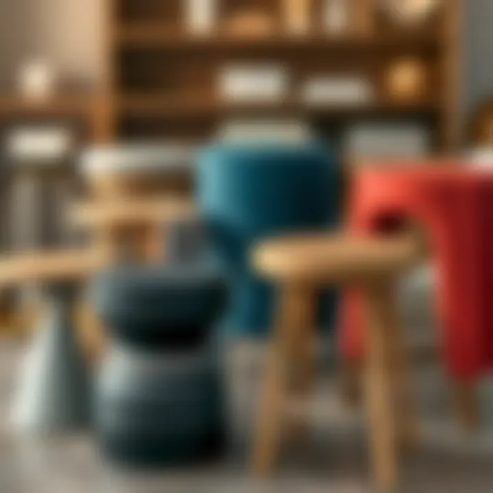 Diverse Material Options for 40 Inch Stools Variety of materials used in 40 inch stools displayed