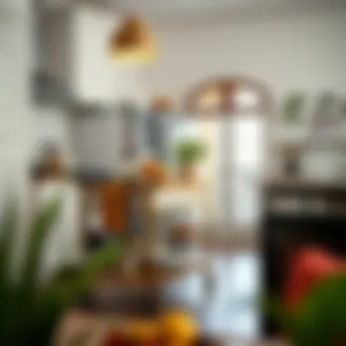 Elegant kitchen cart in a cozy kitchen setting