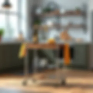 Stylish kitchen cart showcasing modern design