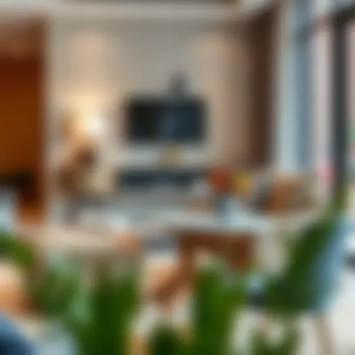 Elegant Caddy Corner Table in Modern Living Room Elegant caddy corner table in a modern living room setting