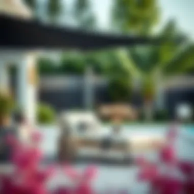Elegant Outdoor Chaise Longue with Contemporary Shade Elegant outdoor chaise longue paired with contemporary shade solutions