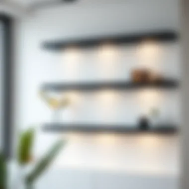 Installation of Black Laminated Wood Shelves Installation of black laminated wood shelves in a modern interior