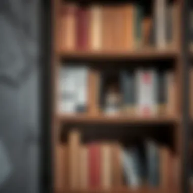 Close-up view of materials used in a contemporary 42-inch bookshelf