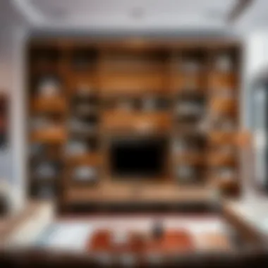 Various styling options for a 42-inch bookshelf in a modern interior