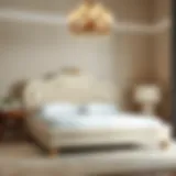 Luxurious ivory fabric bed frame showcasing elegance